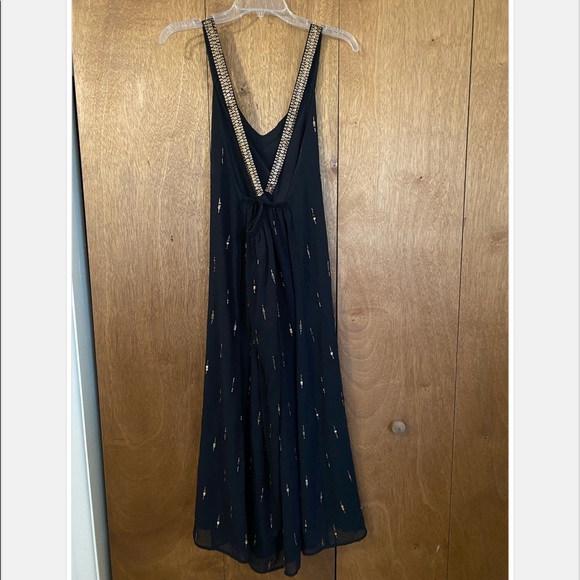 New Adventures Black Sequin Beaded Backless Dress - Picture 6 of 7